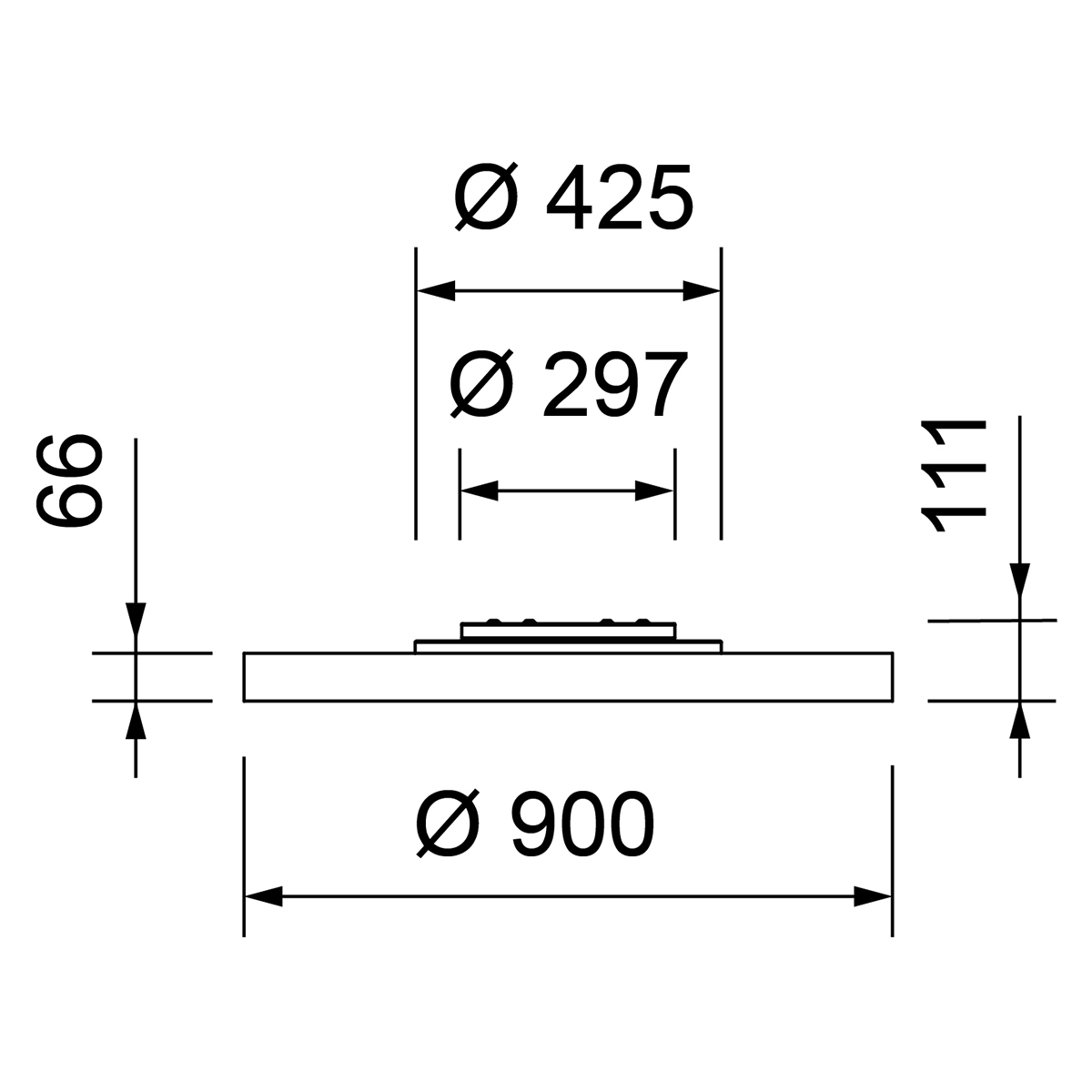 Decken- und Wandaufbauleuchte Delight II LED, Ø 900 mm